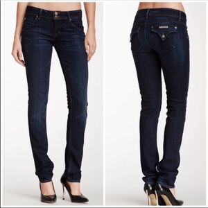 Hudson Colin Flap Mid-rise Skinny Jeans Dark Wash 28